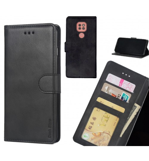 Moto G9 Play Case Executive Leather Wallet Case - Black