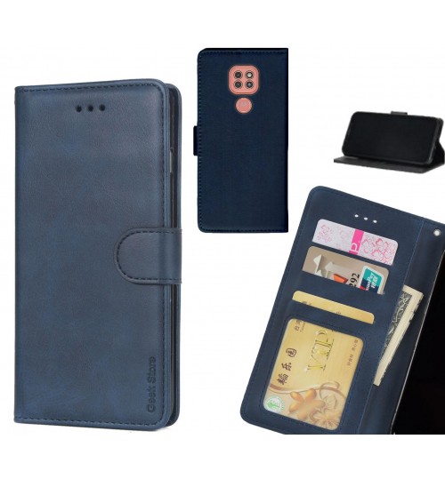 Moto G9 Play Case Executive Leather Wallet Case - Blue