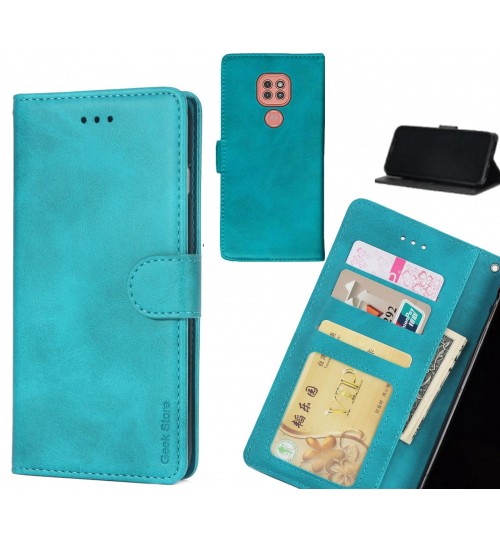 Moto G9 Play Case Executive Leather Wallet Case - Green