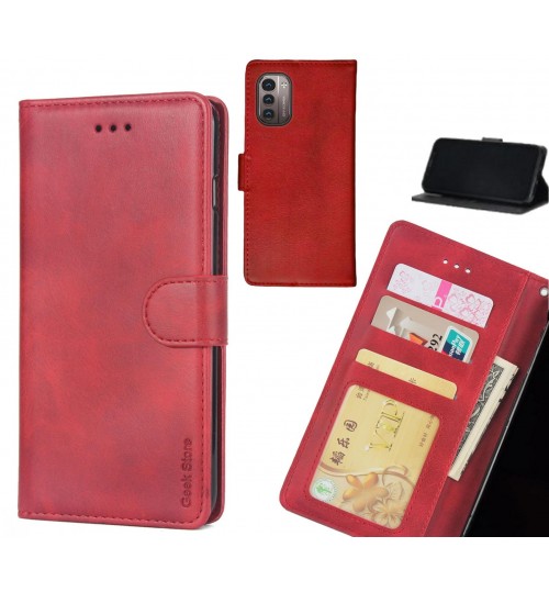 Nokia G21 Case Executive Leather Wallet Case - Red