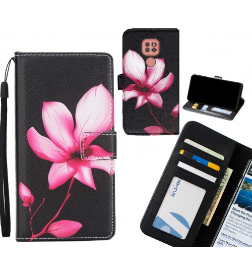 Moto G9 Play case 3 card leather wallet case printed ID