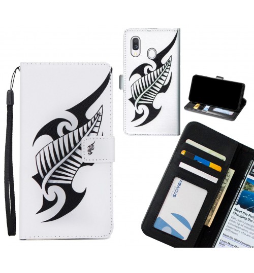 Samsung Galaxy A40 case 3 card leather wallet case printed ID