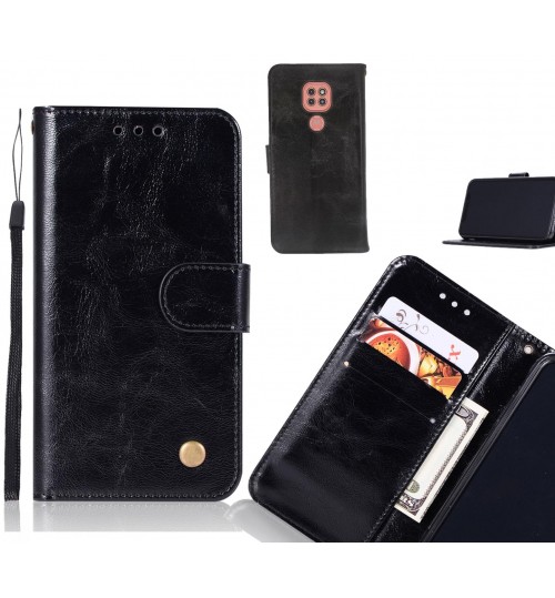 Moto G9 Play Case Vintage Fine Leather Wallet Case