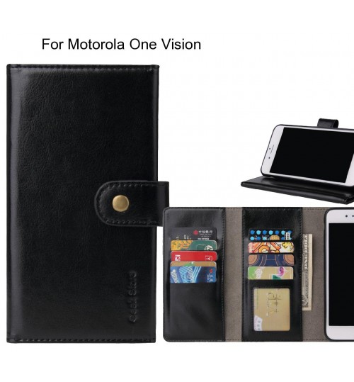 Motorola One Vision Case 9 slots wallet leather case