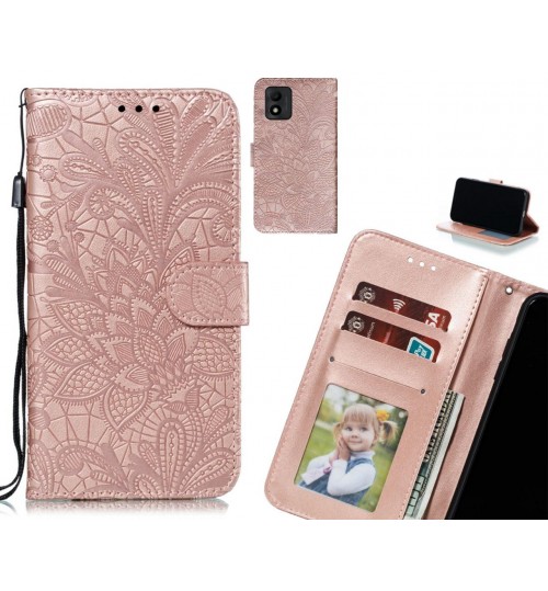Vodafone P12 Case Embossed Wallet Slot Case - Rose Gold