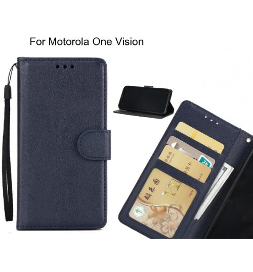 Motorola One Vision  case Silk Texture Leather Wallet Case