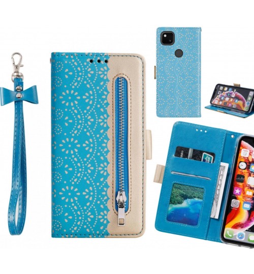Google Pixel 4a 4g Case Multifunctional Wallet Case - Blue