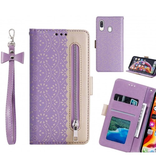 Samsung Galaxy A40 Case Multifunctional Wallet Case - Purple
