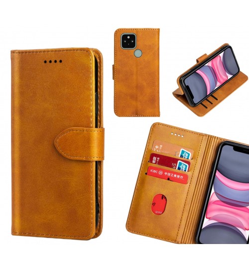 Google Pixel 5 Case Premium Leather ID Wallet Case