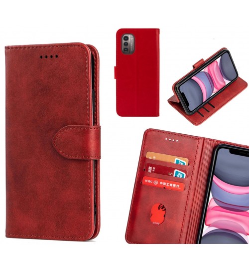 Nokia G21 Case Premium Leather Id Wallet Case - Red