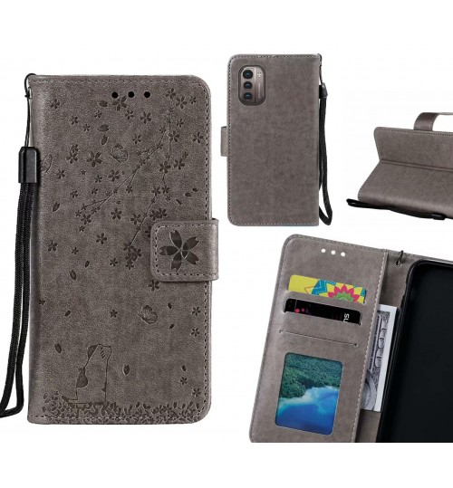 Nokia G21 Case Embossed Wallet Leather Case - Grey