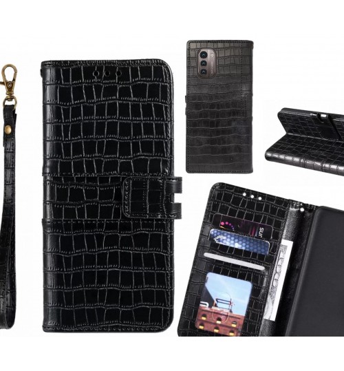 Nokia G21 Case Croco Wallet Leather Case - Black