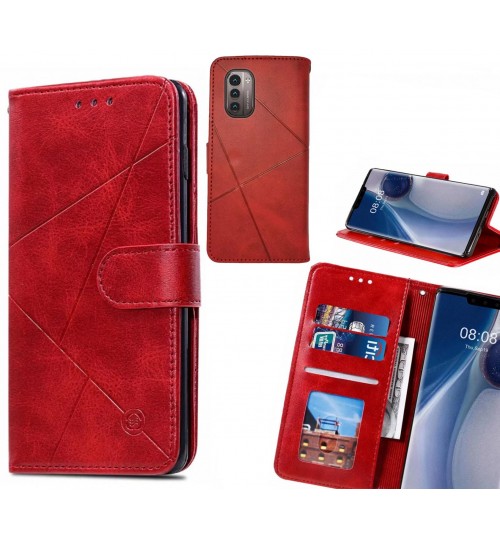 Nokia G21 Case Fine Leather Wallet Case - Red