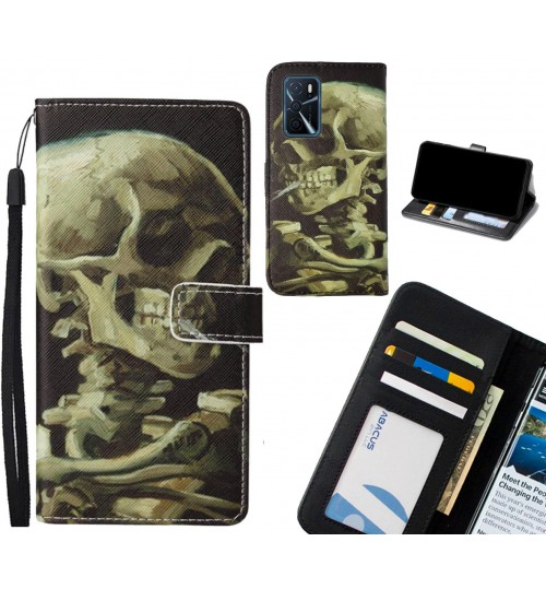 Oppo A54s case leather wallet case van gogh painting