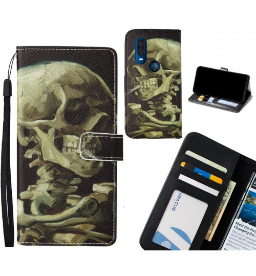 Motorola One Vision case leather wallet case van gogh painting