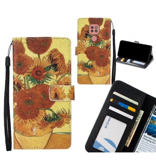 Moto G9 Play case leather wallet case van gogh painting