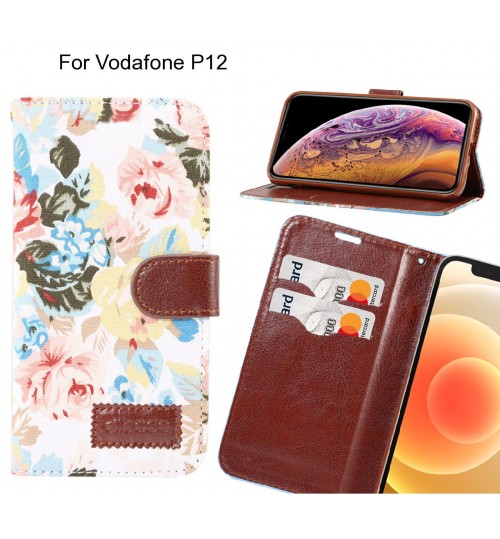Vodafone P12 Case Floral Prints Wallet Case