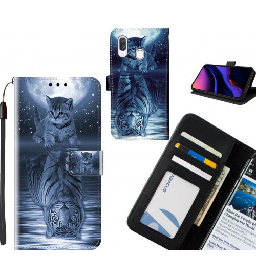 Samsung Galaxy A40 case leather wallet case printed ID