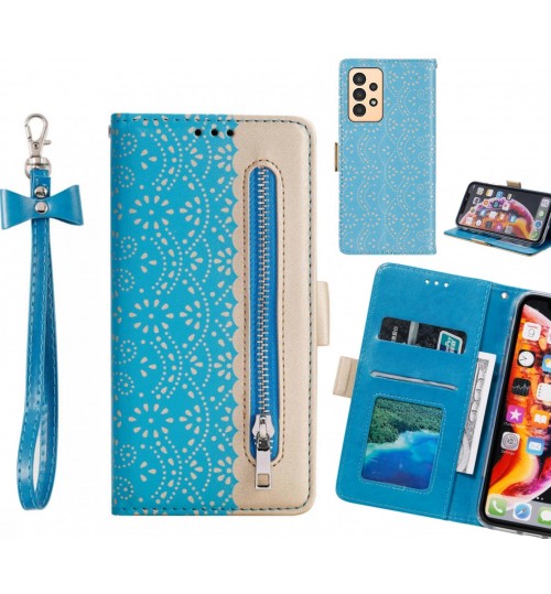 Samsung Galaxy A13 Case Multifunctional Wallet Case - Blue