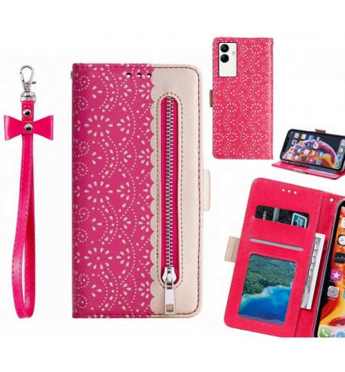 Samsung Galaxy A04 Case Multifunctional Wallet Case - Hot Pink