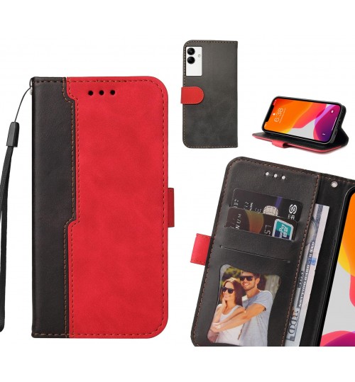 Samsung Galaxy A04 Case Wallet Denim Leather Case Cover - Red