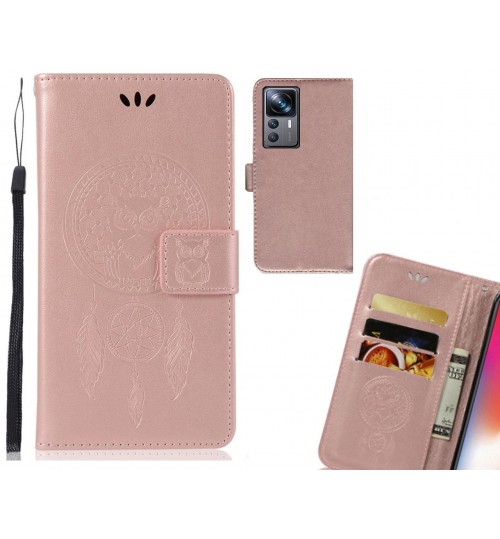 Xiaomi 12T Case Embossed wallet case owl