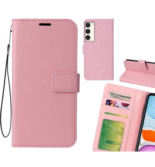 Samsung Galaxy S23 Plus Case Fine Leather Wallet Case - Pink