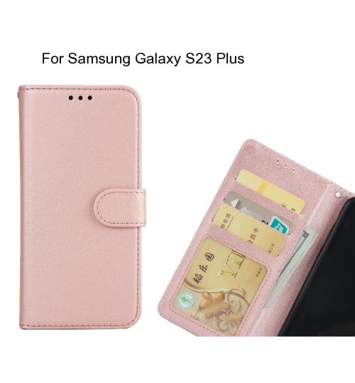 Samsung Galaxy S23 Plus  Case Magnetic Flip Leather Wallet Case - Rose Gold