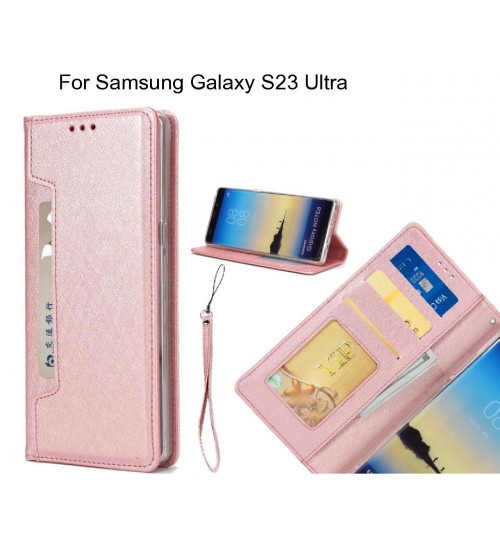 Samsung Galaxy S23 Ultra case Silk Texture Leather Wallet case