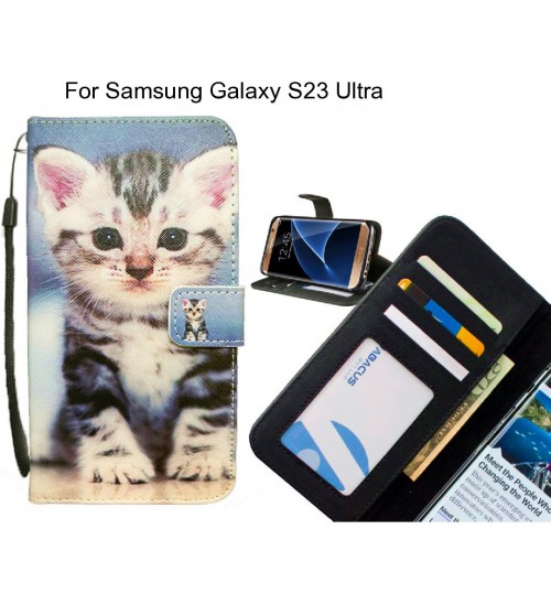 Samsung Galaxy S23 Ultra case 3 card leather wallet case printed ID