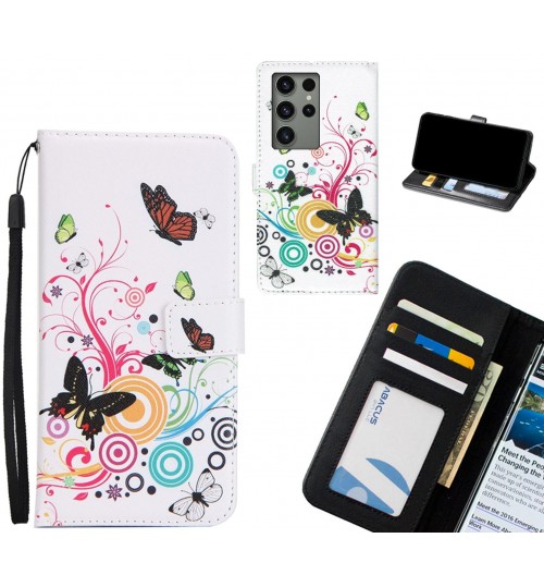 Samsung Galaxy S23 Ultra case 3 card leather wallet case printed ID