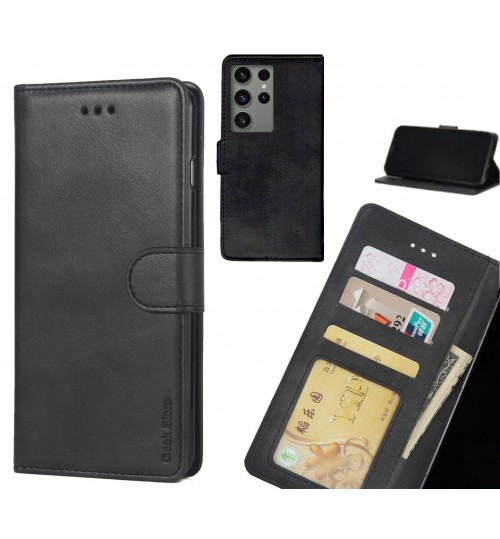 Samsung Galaxy S23 Ultra Case Executive Leather Wallet Case - Black