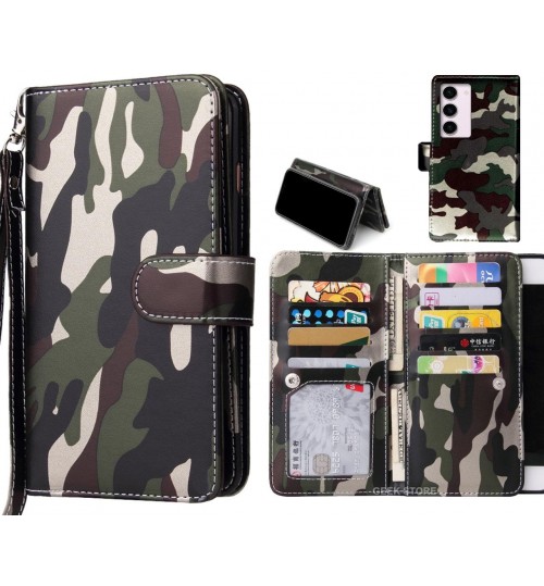 Samsung Galaxy S23 Case Camouflage Wallet Leather Case