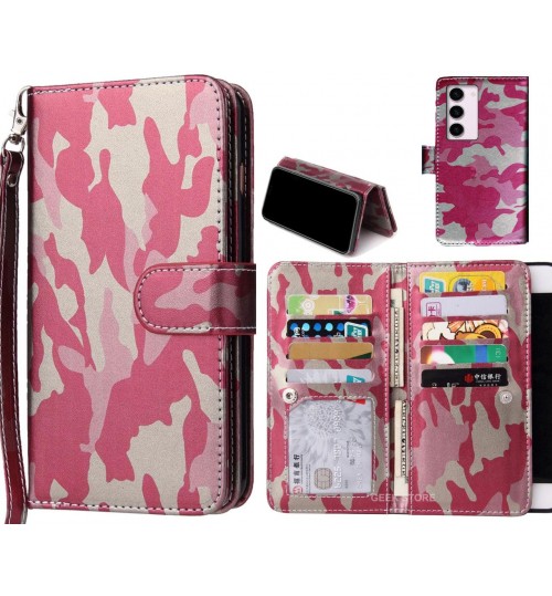 Samsung Galaxy S23 Case Camouflage Wallet Leather Case - Pink