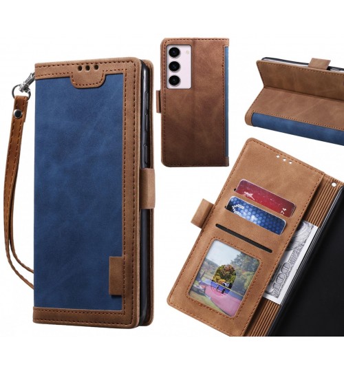 Samsung Galaxy S23 Case Wallet Denim Leather Case Cover - Blue