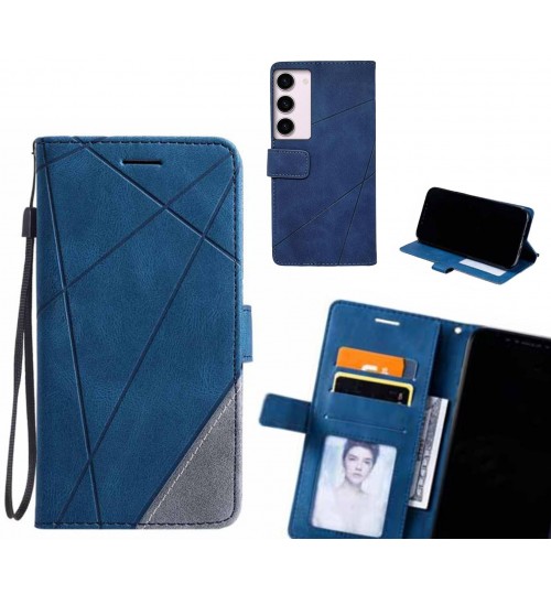 Samsung Galaxy S23 Case Wallet Premium Denim Leather Cover - Blue