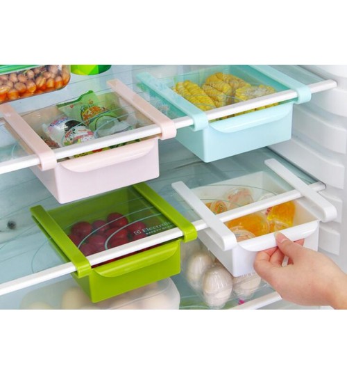 Slide Kitchen Fridge Freezer Space Saver Organizer Storage Rack Shelf