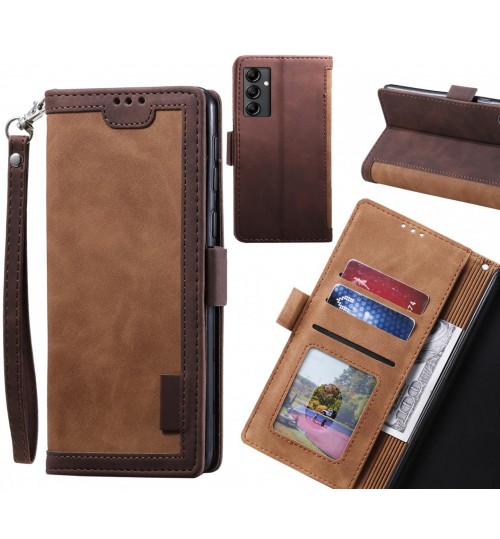 Samsung Galaxy A14 5g Case Wallet Denim Leather Case Cover - Brown