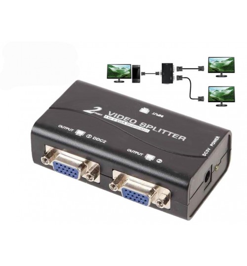 1 PC to 2 Monitor VGA LCD Splitter Box