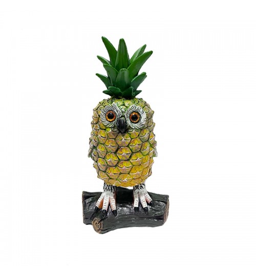 Pineapple Art Owl Resin Ornament