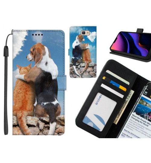 Galaxy J5 Prime case leather wallet case printed ID