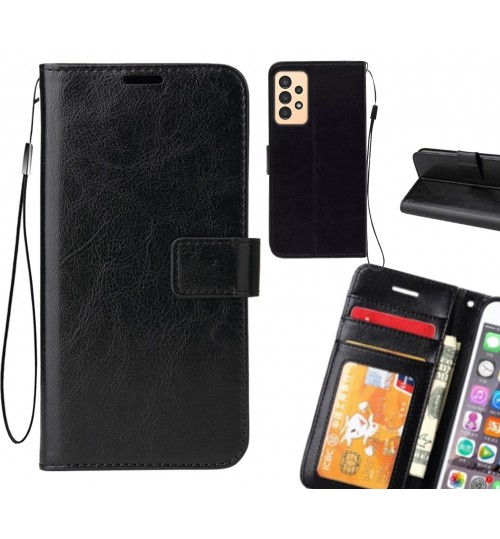 Samsung Galaxy A13 Case Fine Leather Wallet Case - Black