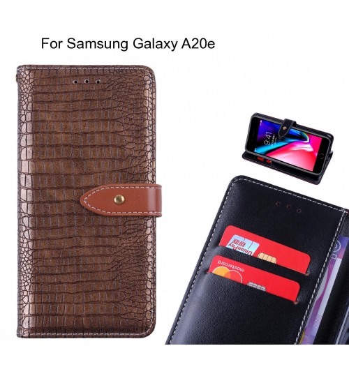 Samsung Galaxy A20e case croco pattern leather wallet case
