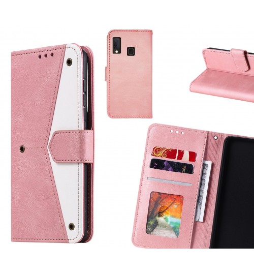 Samsung Galaxy A20e Case Wallet Denim Leather Case Cover - Pink