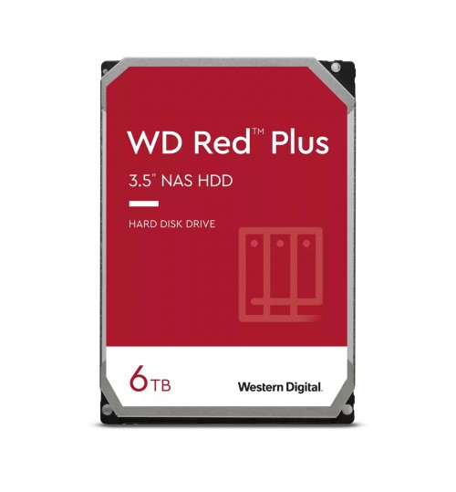 WD RED PLUS 6TB HDD 3.5 NAS SATA 256MBS 5640RPM 3YRS WTY