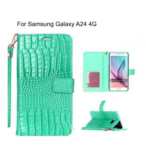 Samsung Galaxy A24 4G case Croco wallet Leather case