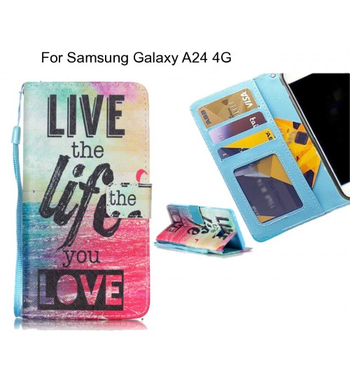 Samsung Galaxy A24 4G case 3 card leather wallet case printed ID
