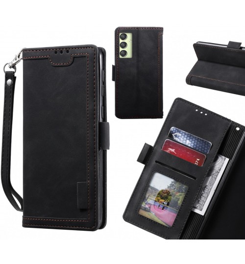 Samsung Galaxy A24 4g Case Wallet Denim Leather Case Cover - Black