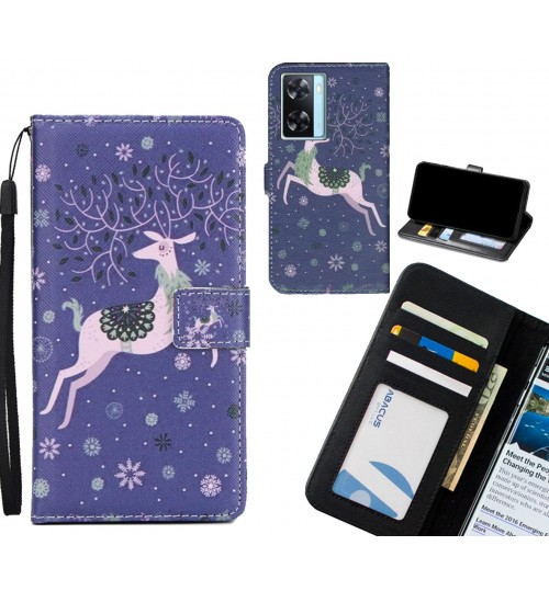 Oppo A57s case 3 card leather wallet case printed ID