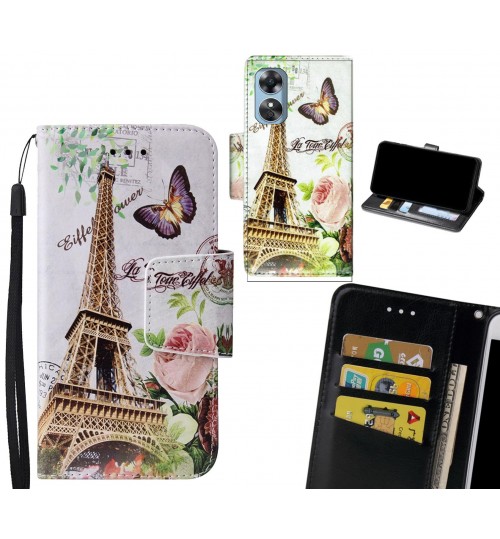 Oppo A17 Case wallet fine leather case printed